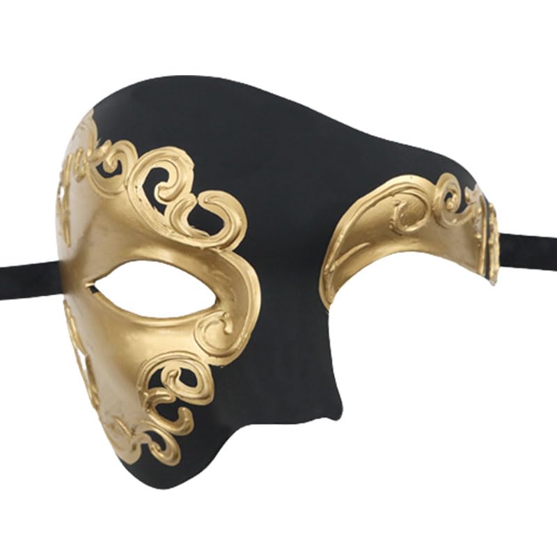 YLYMWJ Venetian Half Face Mask - Phantom of The Opera, Mardi Gras & Carnival Cosplay Party Mask