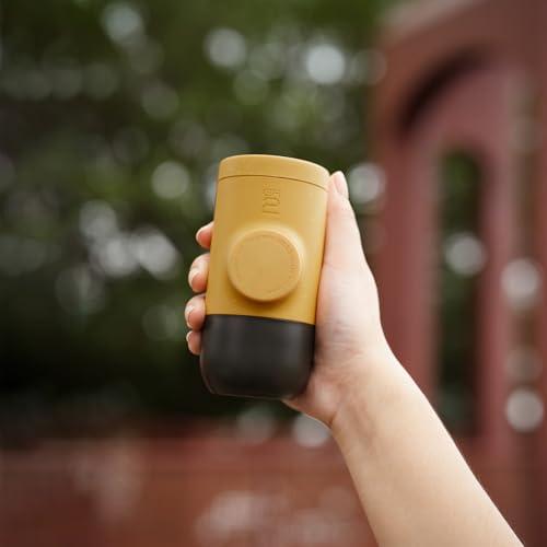 Image of WACACO Minipresso GR2, Portable Espresso Maker Compatible Ground Coffee, Espresso Machine 18 Bar Manually Operated (Golden Ochre)