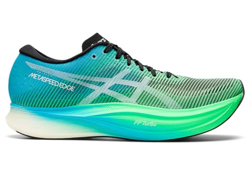ASICS Unisex METASPEED Edge+ Running Shoes, 13M / 14.5W, Black/NEW Leaf