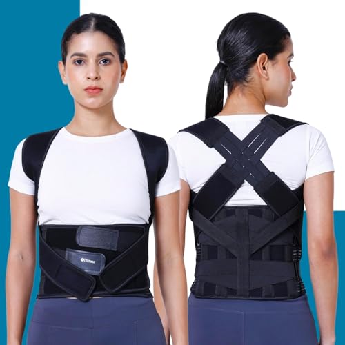 Image of ZEDAN 2-in-1 Neoprene Posture Corrector Belt with Integrated Back Support Brace | Shoulder & Back Straightener Brace | For Spine & Body Posture Correction | Clavicle Support | Unisex - Free Size