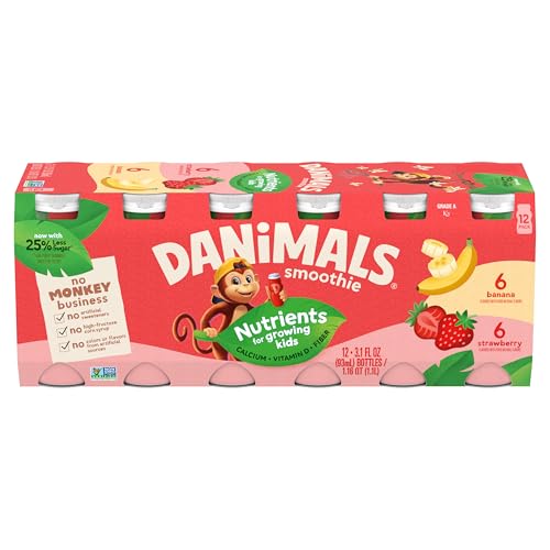 Danimals Smoothie Strawberry and Banana Dairy Drink Multi-Pack, C...