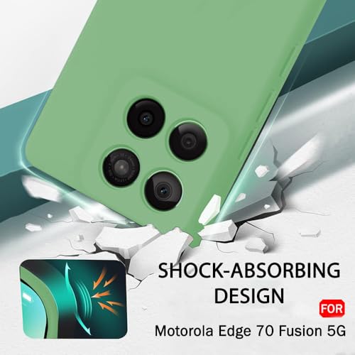 Image of TheGiftKart Genuine Liquid Silicone Back Cover Case for Motorola Moto Edge 70 Fusion 5G | Soft Micro-Fibre Lining Inside | Camera Protection Bump | Shockproof Back Cover Case (Silicone, Green)