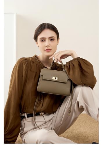 Genuine Leather Top Handle Handbag,Elegant Shoulder Bag, Vintage Crossbody Bag With Adjustable Shoulder Strap3