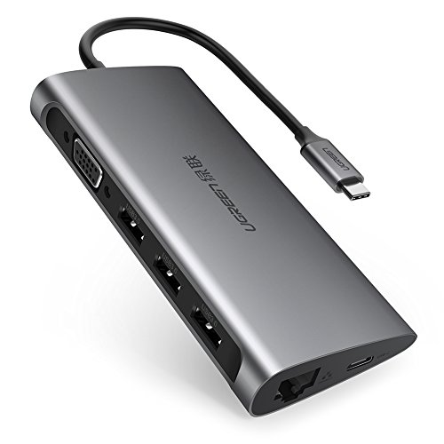 UGREEN USB C Hub VGA Type C Multiport Adapter Dock Station with VGA 1080P, Power Delivery Charging, 3 Port USB 3.0, SD TF Card Reader Compatible for MacBook Pro 2017, ChromeBook Pixel, Dell XPS 13 UGREEN USB C Hub VGA Type C Multiport Adapter Dock Station with VGA 1080P, Power Delivery Charging, 3 Port USB 3.0, SD TF Card Reader Compatible for MacBook Pro 2017, ChromeBook Pixel, Dell XPS 13