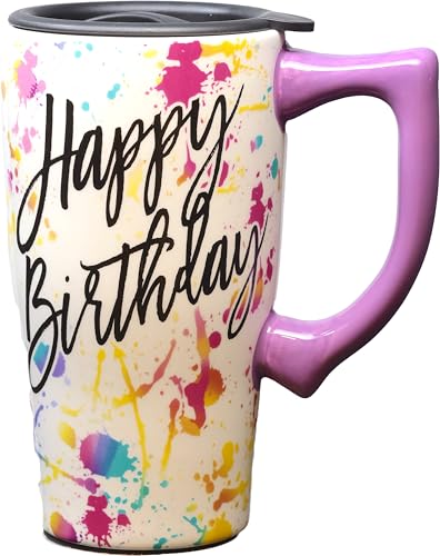 Spoontiques Happy Birthday Ceramic Travel Mug