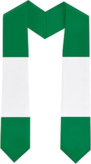 Class of 2025 Nigeria Flag Graduation Stole Celebrate Your Academic Achievements in Style with Our Elegant Satin Sash 71"long