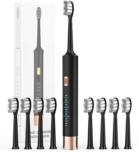 EKLMGEK Rechargeable Electric Toothbrush for Adults and Kids - IPX7 Waterproof Toothbrush with 6 Modes, 8 Pcs Replacement Brushheads
