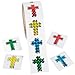 Fun Express Prism Cross Stickers (100 Stickers) 1 Roll. Size: 1 1/2". Paper