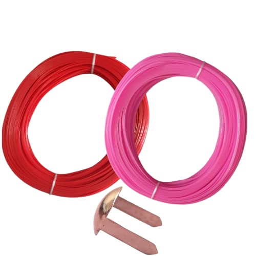 Image of ADW CRAFT'S Plastic Wire for Basket Making(2 Colours Best Combo|Plastic Koodai wire|Glass Wire For Basket Making|Koodai Wire Roll|Plastic Wire For Koodai (200 Grms, Red+Baby Pink, 1)