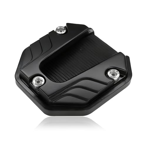 ESWW Motorcycle Kickstand Pad Kickstand Extension Pad Harley Kickstands Pad Safety Stand for Motorcycle Kickstands Shoe Foot Side Stand Extension Anti-Sink Support for Modification Accessory (Black)