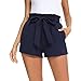Irevial Pantalon Court Femme Shorts de Sport Femme Été Casual Shorts Poches Pyjama pour Yoga Pilates Gym Jogging Bleu Marin S