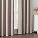 Zyvola 100% Blackout Curtains 84 inch Length 2 Panels Faux Linen Long Drapes for Bedroom Nursery Living Room Black Out Room Darkening Curtain Thermal Insulated Back Tab Rod Pocket(W52 x L84, Beige)