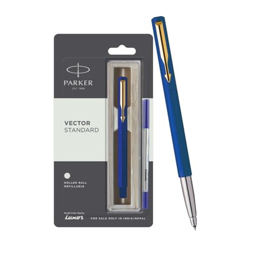 Image of Parker Vector Standard Roller Ball Pen, Blue, 1 Count (Pack of 1) (9000017251)