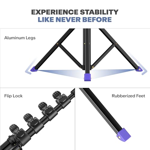 Syvo SP-500 63 Inch (160CM) 1.6M Tripod Stand with Mobile Phone Holder – Versatile Stand for Ring Lights, Cameras, and Mobile Phones. Ideal for Video Recording, Video Shooting, and Lighting Setup. 3 41hAlWoubGL