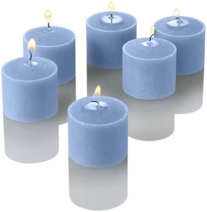 Richland Set of 72 Eastland Square Votive Holders & 72 Light Blue Unscented Votive Candles