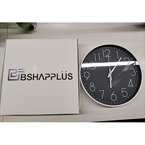 BSHAPPLUS Wall Clock for Office, Home, Bathroom, Kitchen, Bedroom, School, Living Room(Black) Cover