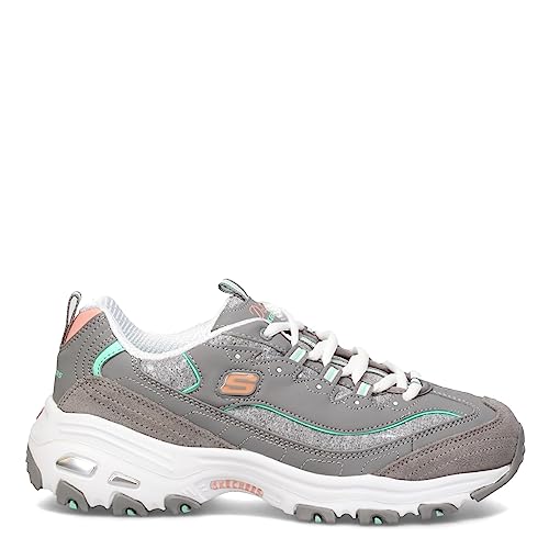 Skechers Women's, D'Lites - Sparkling Rain Sneaker - Wide Width Grey