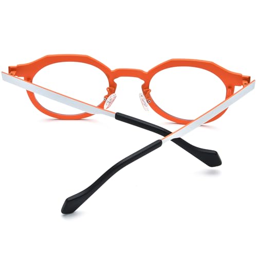 Image of FONEX Colorful Pure Titanium Glasses Frame Women Retro Round Eyeglasses
