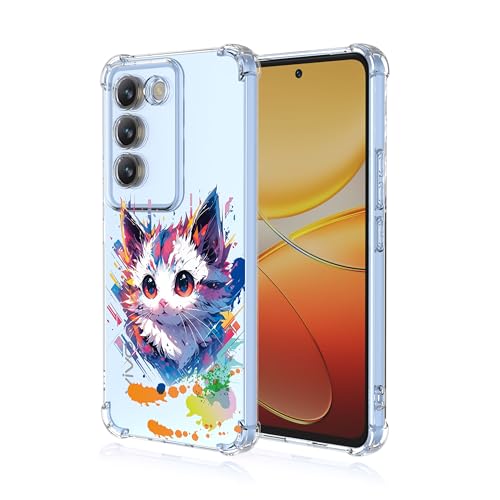 Transparent kattmotiv fodral för Vivo V40 SE 5G - TPU skydd