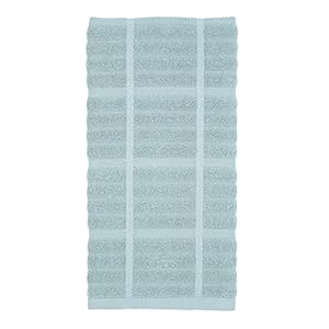 All clad solid kitchen towel highly absorbent 100 cotton 17×30 towel for cleaning drying dishes glassware or countertops 1 pack rainfall  urban country home decor