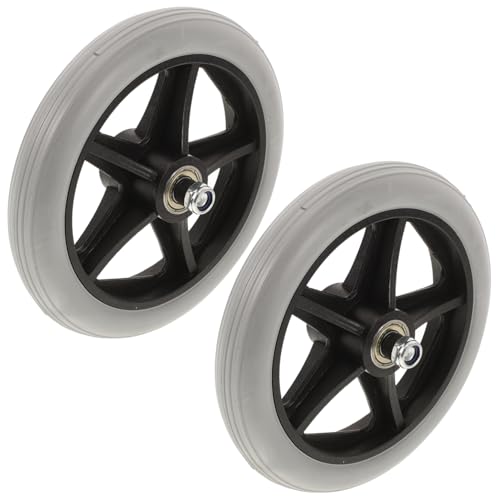 HOMOCONO 2 Pack Replacement Wheelchair Wheels 6'' Grey Wear-Resistant Casters for Easy Replacement