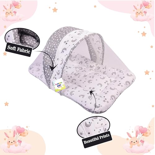 Image of Toddylon Baby Bedding Set New Born Baby Bed Mosquito Net | Carry Bag|Sheets | Essentials Combo (0-6 Months) (4PCS Set)