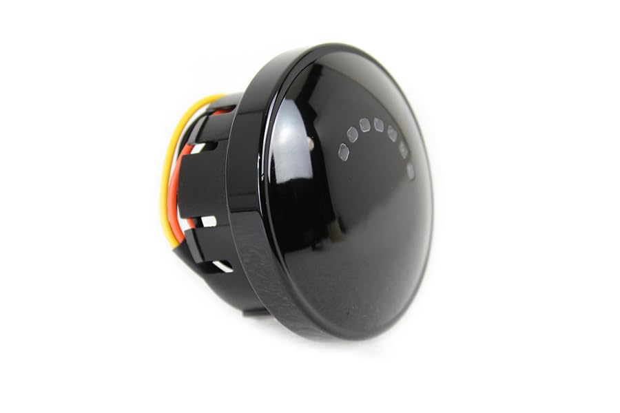 Benzindeckel mit schwarzer LED-Kraftstoffstandsanzeige, kompatibel mit Motorrädern (Harley-Davidson), FXDWG 2009-aufwärts, FLHR ab 2008, FXST 2008-aufwärts, FLST ab 2008 - OEM 75241-08 | Metall