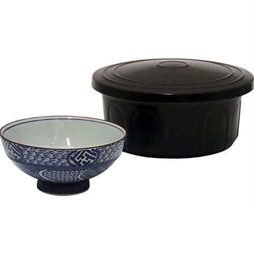 Hitsu: Far-infrared Ceramics Hitsu-kun & Extra Large Rice Bowl Set, Arita Ware Kyoto Crest Oversized Chazuke