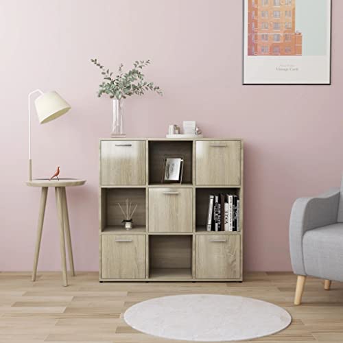 homiuse Estantería de madera para libros, color gris hormigón, 90 x 30 x 90 cm, estantería para libros, estantería de pared, estantería de almacenamiento, estantería de pared, estantería de
