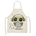Fartuch 1 SZTUK Sowa Fartuch Bez Rękawów Bawełniana Pościel Kwiat Drukowane Kuchnia Krótki Pinafore Kobiety Home Gotowanie Talii Pieczenie BIB 53 * 65 cm (Color : G, Size : 53x65cm)