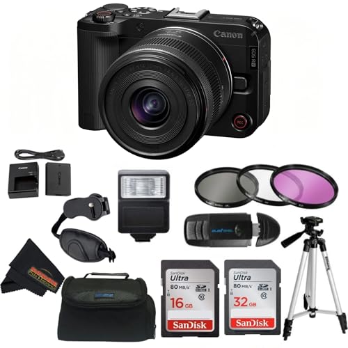 Image of Canon EOS R50 V with RF-S14-30mm F4-6.3 is STM PTZ Lens with Sunshine Photo Pro Bundle (Renewed) (Camera w/Lens + Sunshine Photo Pro Accessories Bundle)