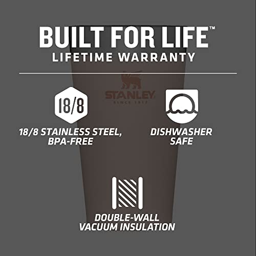 Stanley Adventure Inulsated Stacking Beer Pint Glass, 16Oz Stainless Steel Double Wall Rugged Metal Drinking Tumbler (Limestone) #TOP2