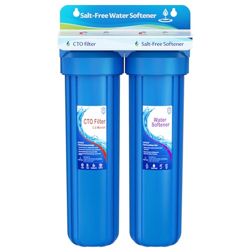 Whole House Salt Free Water Softener, Prevent Water Scale, Salt-Free Water Filter System, Salt-Free Water Softener Alternative, Without Salt and No Waste Water, Protect Appliances, 1' FNPT