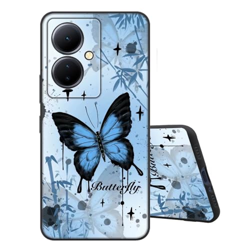 Sinyunron Funda Compatible con Vivo V29 Lite 5G Carcasa de Protección de Silicona,Delgado Suave Anti-Choques y Anti-arañazos TPU Protectora Caso con Estética Patrón Dibujos-Mariposa