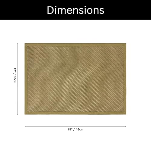 Image of Amazon Brand - Umi PVC Vinyl Basket Design Placemat STBT001 | Heat Resistant, Wipe Clean, Anti-Skid Table Mats for Dining Table, Kitchen & Home Decor (30x45 CM Yellow Set of 2)