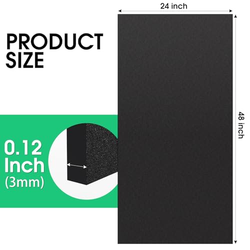 Image of CREGEAR ABS Plastic Sheet 48 inch x 24 inch x 1 /8 inch, 1 Pack | Black Rigid Thermoplastic Board for Signs, Crafts, DIY Projects, Dual-Surface - Textured & Smooth