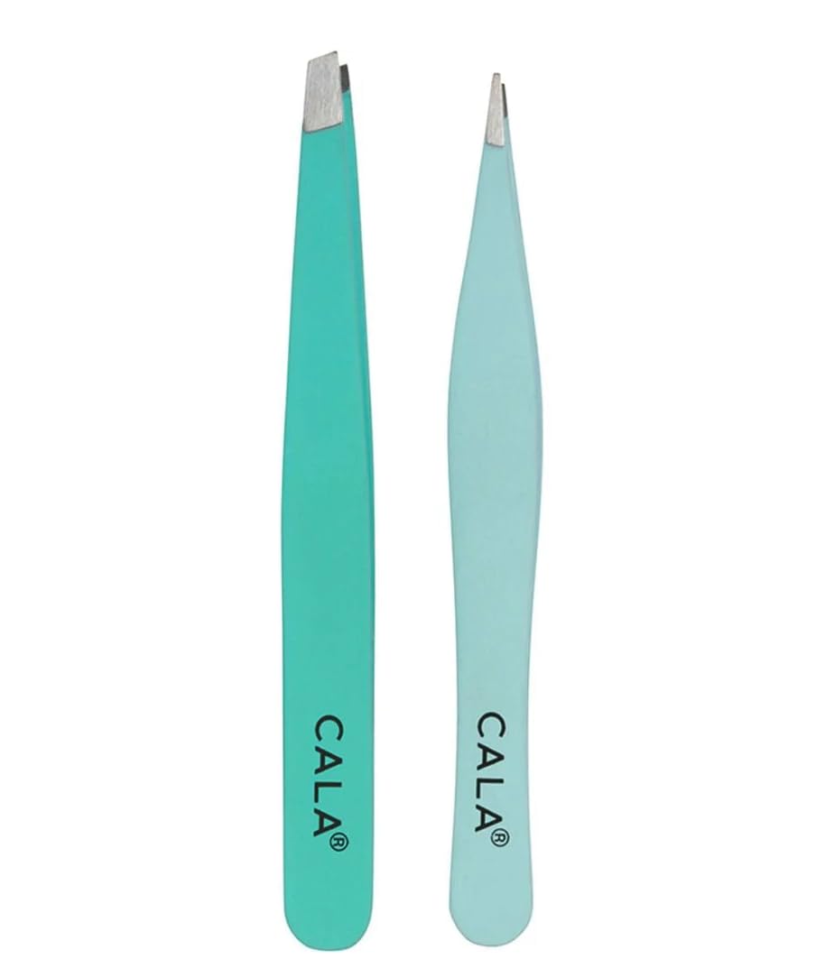 Cala Soft touch mint tweezer duo