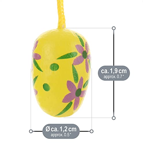 com-four® 24x Ostereier zum Aufhängen - Osterdeko aus Holz in tollen Farben - Deko Ostereier mit schönen Farben und Mustern (Lebendig / 1.9cm)