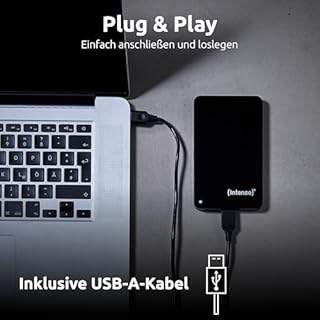 Intenso 6021560 HDD Esterno, 2.50 Pollici, USB 3.0, 1000 GB, Autoalimentato, 5400 RPM, 6000 Mb/s, Nero