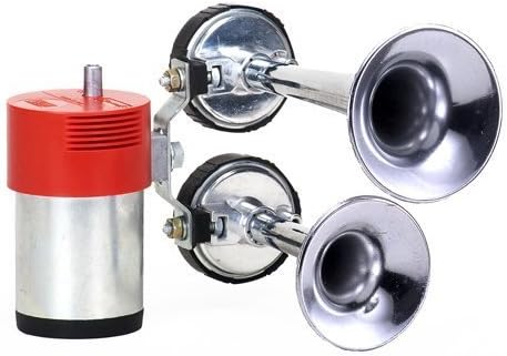 FIAMM 921985 Twin Trumpet Air Horns in Chrome Complete with Compressor