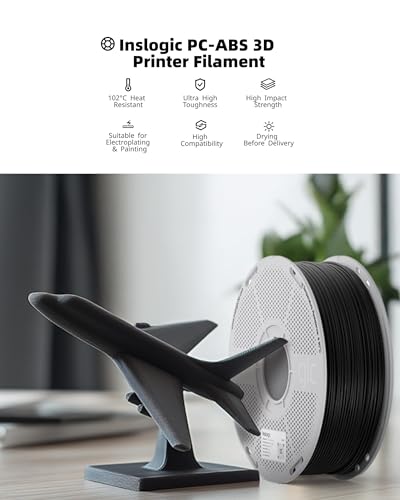 Inslogic PC-ABS Filament 1.75mm, Polycarbonate Filament 1.75mm Blend with ABS 1kg - Tough and Heat Resistant 3D Printer Polycarbonate Filament, Dimensional Accuracy +/- 0.02mm, White — view 2