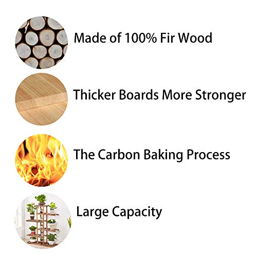 Augosta Multi Tiered Plant Stand for Indoor and Outdoor, Large Wood Plant Shelf for Multiple Plants, 6 Tier Plant Flower Pots Shelves Rack Holder Stand - Thumbnail 6