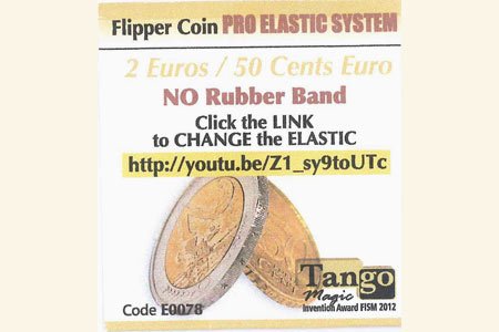 Flipper Coin 2 euros 50 cts Tango Magic Pro Elastic pour magie des pièces