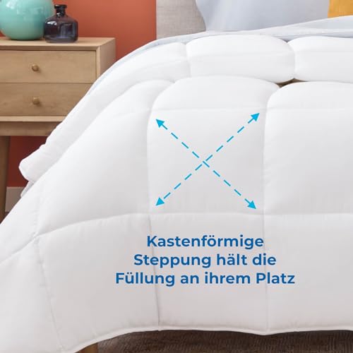 Linenspa 4 Jahreszeiten Bettdecke aus Microfaser – Ganzjahresdecke – Ultraweich – Steppdecke 135x200 cm, Weiß – Ansicht 4