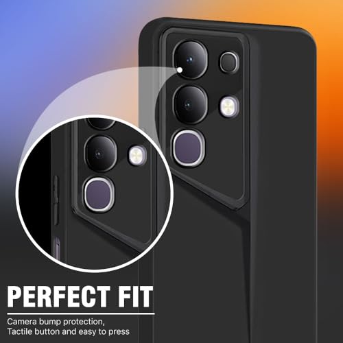 Image of WOW IMAGINE Slim Back Cover for Vivo T4x 5G | iQoo Z10x 5G | Vivo Y31 Pro 5G | Blade Series Ultra Case with Lightweight Design | Camera Protection | Soft Matte Silicone Flexible Mobile Case - Black