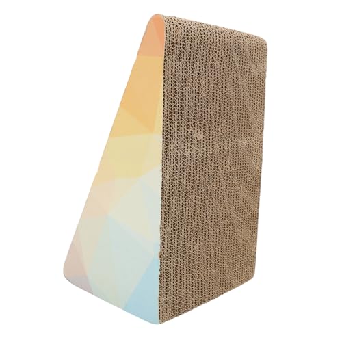 ifundom Cat Claw Plate Large Triangle Scratch Mat Corrugated Paper Cat Scratcher Wall Mount Pet Toys Random Color