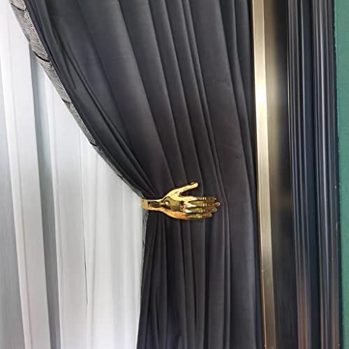 Vorhanghalter für Wand Metall Vorhang Raffhalter Dekorative Vorhang Vorhänge Holdbacks 2 Vorhang Krawatten Set, 19,6 * 8,2 * 11,3 cm, Gold
