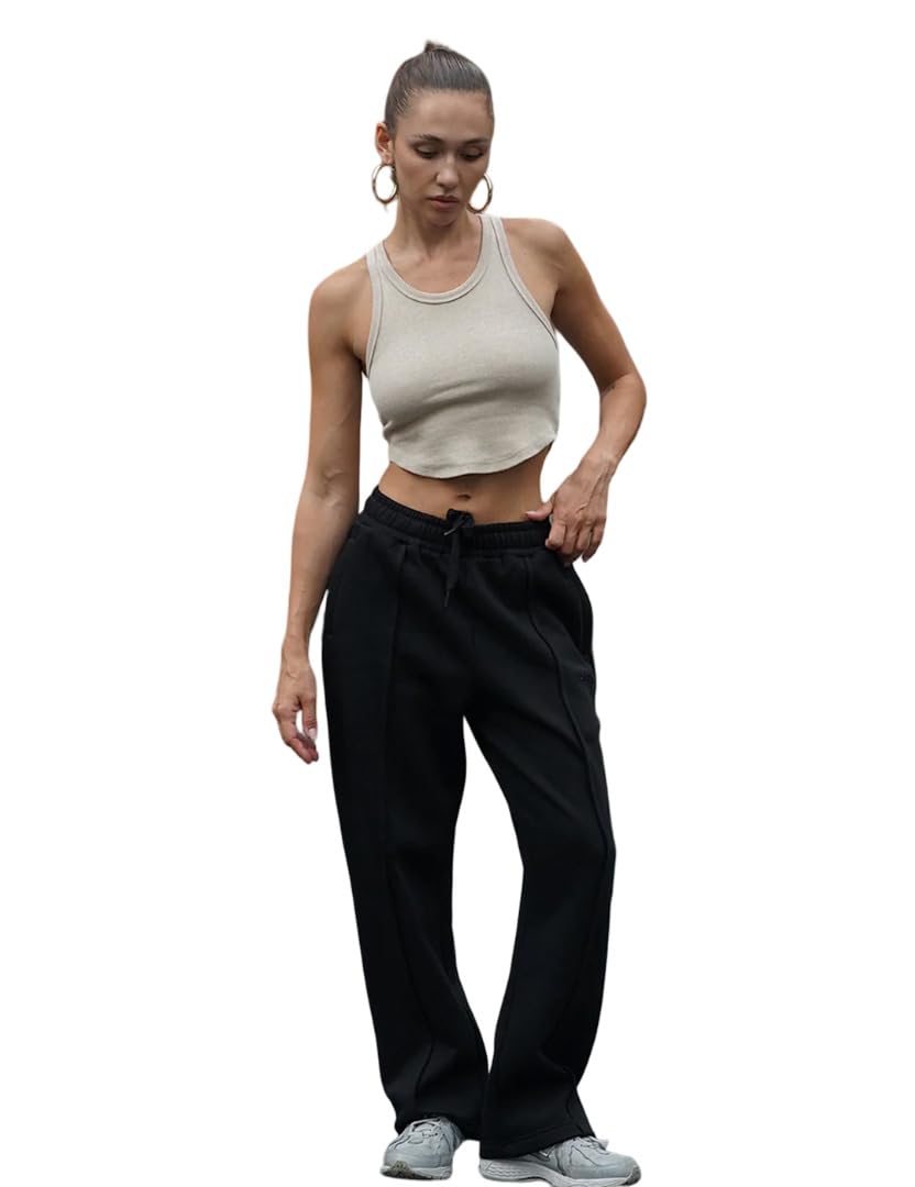 Diminutive Black Wide Leg Joggers-image-20