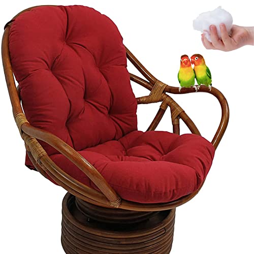 GJXJY Coussin pour Fauteuil à Bascule 120 x 60cm -Coussins de Chaise à Bascule Pivotant avec Attaches, Coussins de Chaise à Bascule Lavables Inclinable à Bascule en Rotin (Color:Rouge) Cover