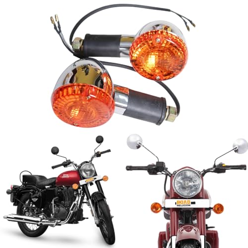 Image of Road Religion Genuine Front /Rear Swiss Indicator /Blinker Set for Bullet, Classic, Standrad, Electra (Pair Of 2, Original) - Orange Lens
